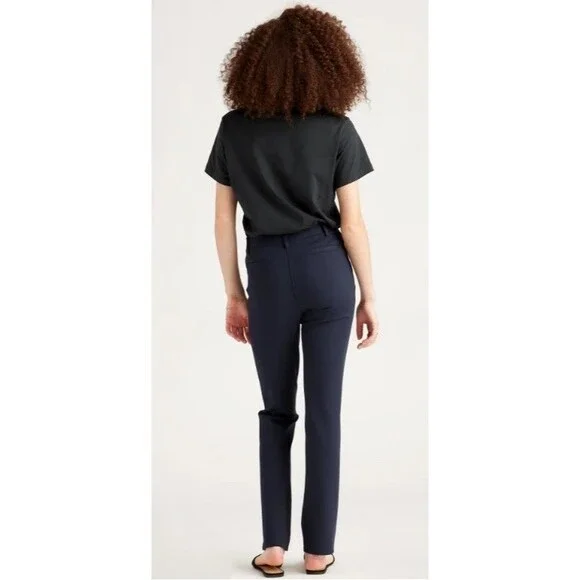 Quince Tall Pants Navy Ultra Stretch Ponte Straight Leg Pull On Pants Med TALL - Picture 8 of 8
